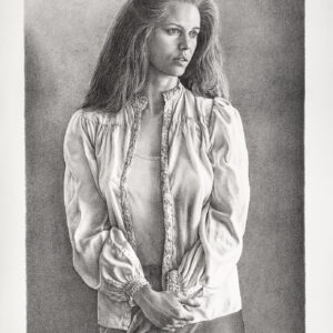 Robert Brawley - White Blouse, 1991 Medium: Lithograph Edition: 45 Paper: Arches Cover, White Paper Size: 34″ x 25″ Image Size: 28.5″ x 21″