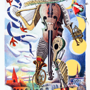 Nick Bubash - Singer (from The Entertainers), 1998 Medium: 7 Color Lithograph Edition: 30 Paper: Arches Cover, Buff Paper Size: 24.75″ x 18.5″ Image Size: 23.5″ x 17″ (irregular)