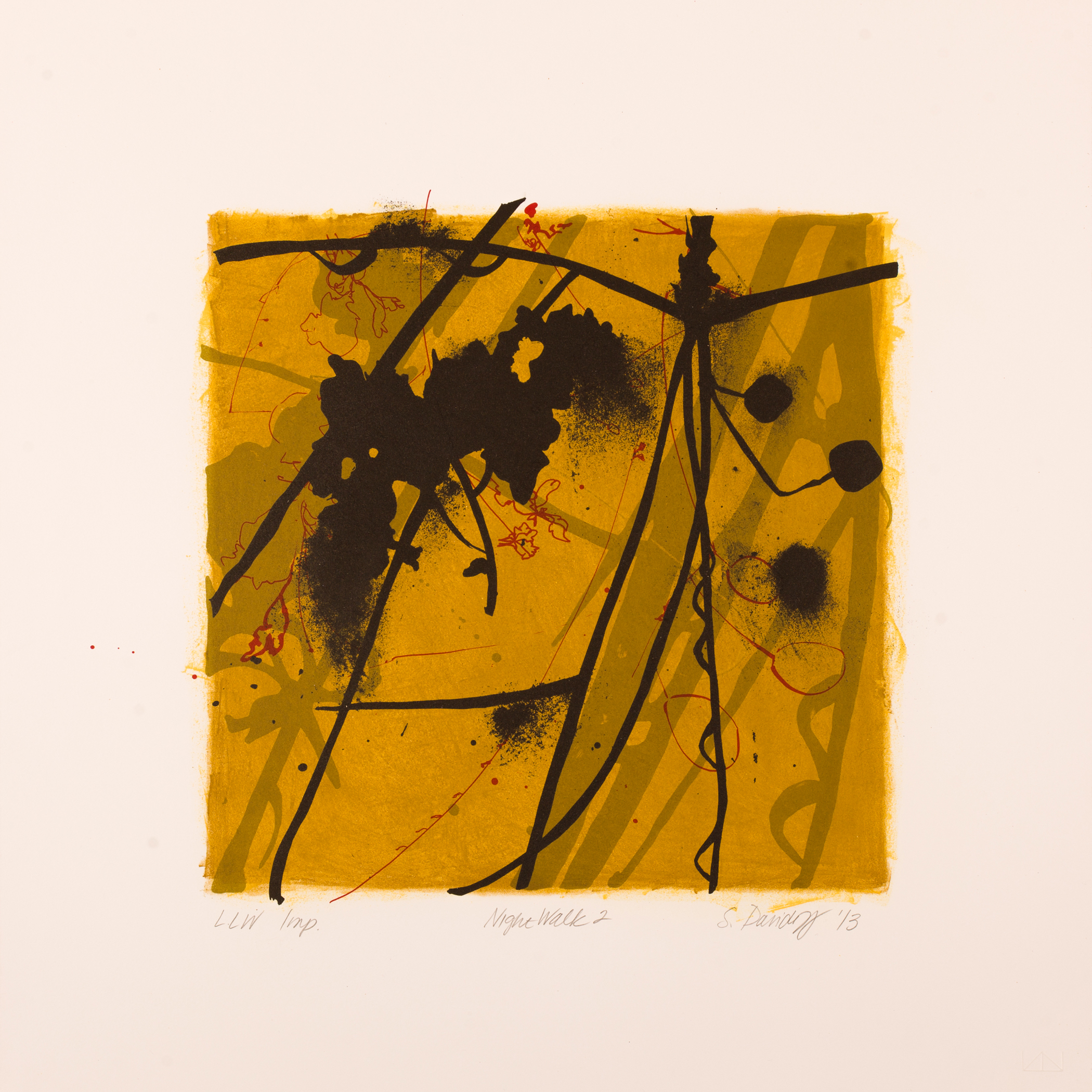 Susan Davidoff - Night Walk 2, 2013 Medium: Lithograph Edition: 36 Paper: Rives BFK, White Paper Size: 22″ x 21″ Image Size: 14″ x 15.75″ (irregular)