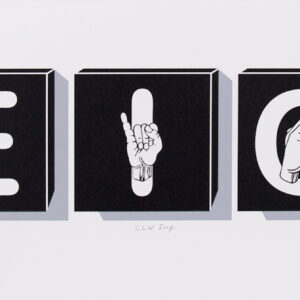 Janet Davidson-Hues - Signed, Sealed and Delivered, 2011 Medium: Lithograph Edition: 20 Paper: Rives BFK, White Paper Size: 13.125" x 42" Image Size: 6.625" x 36"