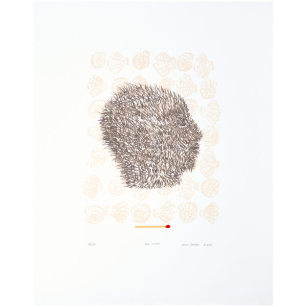 Julie Green - Fur Man, 2008 Medium: Lithograph Edition: 25 Paper: Rives BFK, White Paper Size: 19″ x 15″ Image Size: 11″ x 8.5″ (irregular)