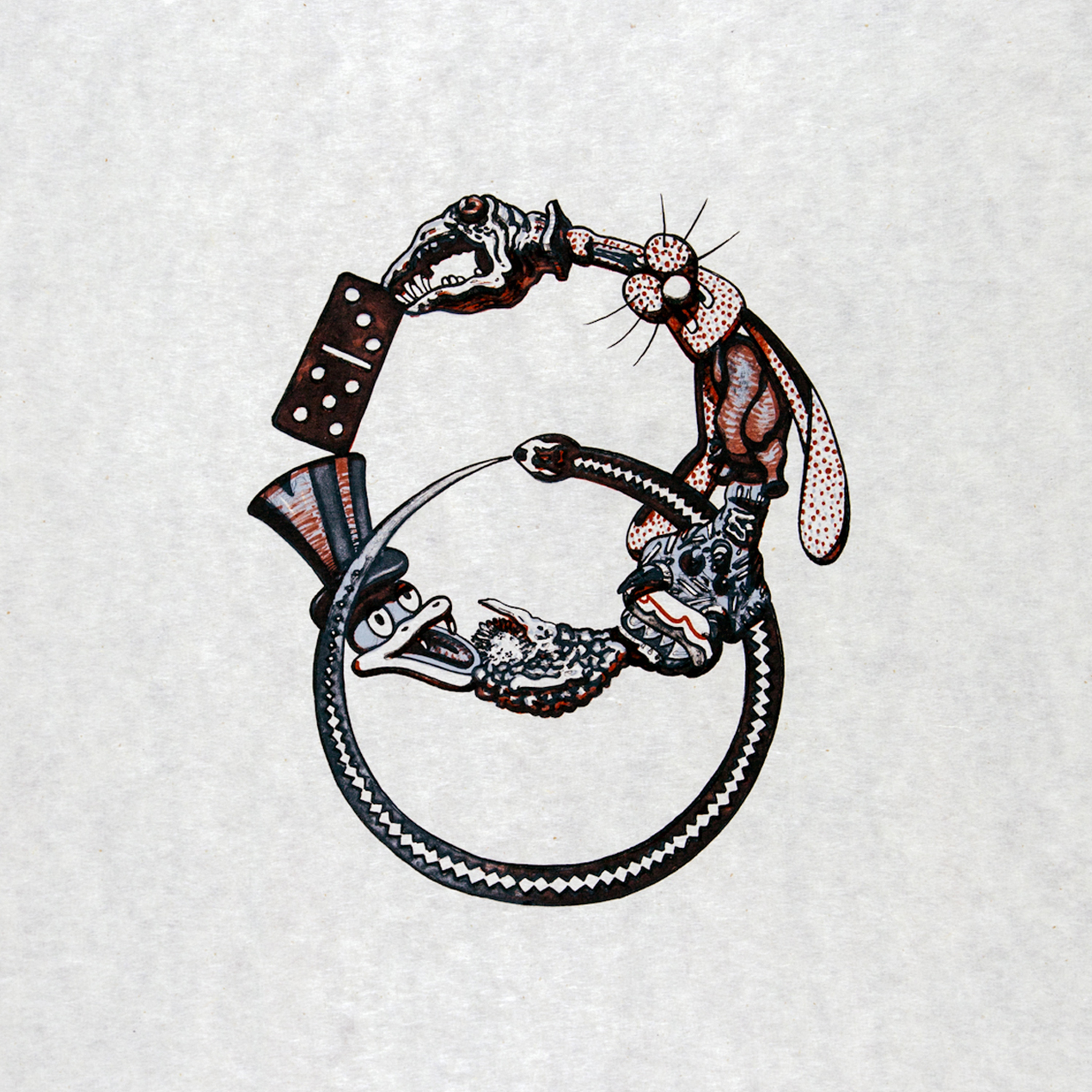 Benito Huerta - Rings of Life, 1998 Medium: 3 Color Lithograph Edition: 39 Paper: Kitakata Paper Size: 20.5″ x 17″ Image Size: 8.25″ x 7″ (irregular)