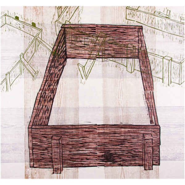 Gesine Janzen - Summer Project; #1, 2003 Medium: Woodblock Edition: 26 Paper: Okawara Paper Size: 35.5″ x 38″ Image Size: Same