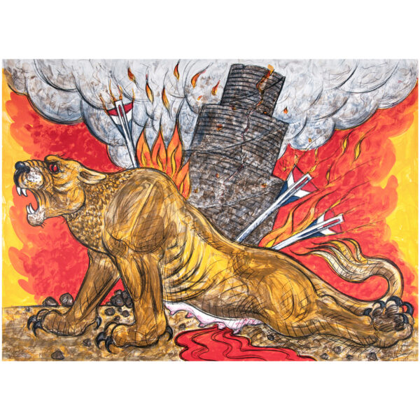 Luis Jimenez - Assyrian Lion, 2004 Medium: Lithograph Edition: 40 Paper: Arches Cover White Paper Size: 33.75″ x 43″ Image Size: 28.75″ x 38.75″ (irregular) (Estate Signed/Stamped) Copyright: The Artist Rights Society