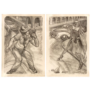Luis Jiménez - El Borracho I,II (Diptych), 1992 Medium: Lithograph Edition: 54 Paper: Okawara Paper Size: 37″ x 25.5″ Image Size: 34″ x 22.5″ (irregular) Copyright: The Artist Rights Society