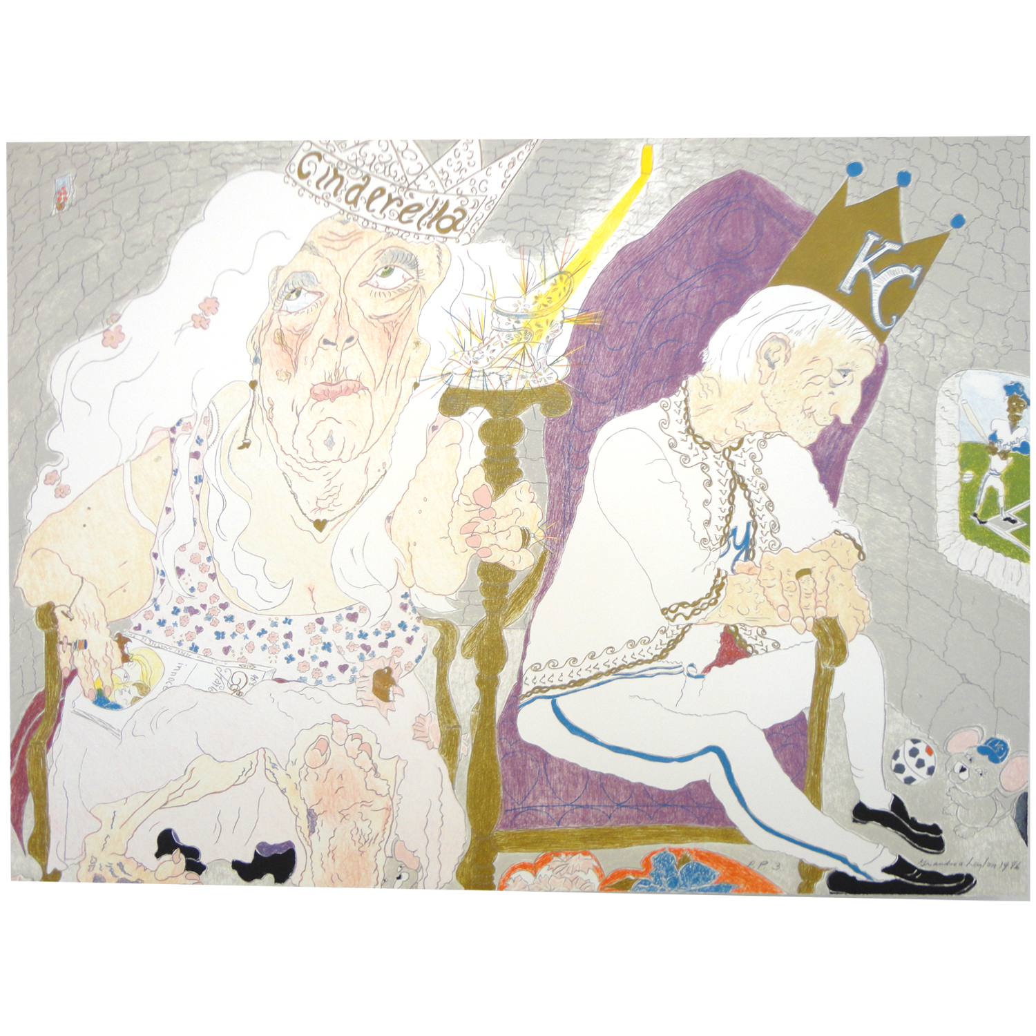 Elisabeth "Grandma" Layton - Cinderella, 1986 Medium: 10 Color Lithograph Edition: 100 Paper: Rives BFK, White Paper Size: 22.25″ x 30.25″ Image Size: Same