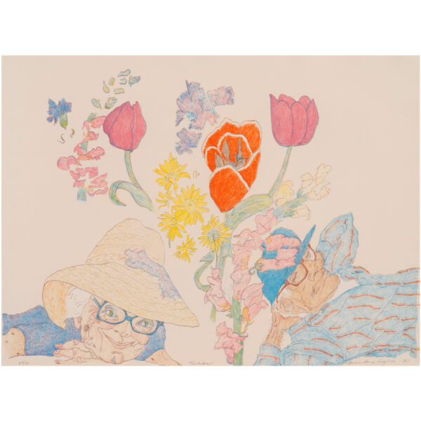 Elisabeth "Grandma" Layton - Tulips, 1992 Medium: Lithograph Edition: 31 Paper: Arches Cover, Buff Paper Size: 22.5” x 30” Image Size: 21.5” x 30” (irregular)