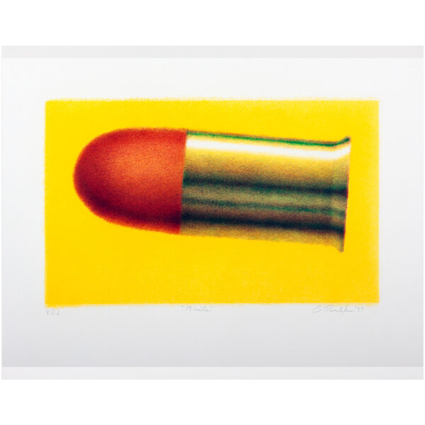 Ed Paschke - Missile (1997) EP-96-3 Medium: 5 Color Lithograph Edition: 44 Paper: Arches Cover, Buff Paper Size: 17.25″ x 23.5″ Image Size: 11.25″ x 18.75″