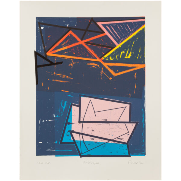 Warren Rosser - Folded Space (2014) WR-14-1A Medium: Lithograph Edition: 38 Paper: Arches Cover, White Paper Size: 22″ x 17.5″ Image Size: 19” x 13.5” (irregular)