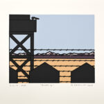 Roger Shimomura - Minidoka Snapshots: Block 6, 2010 Medium: 5 Color Lithograph Edition: 30 Paper: Rives BFK, White Paper Size: 9.875″ x 10.75″ Image Size: 6.5″ x 8″