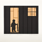 Roger Shimomura - Minidoka Snapshots: The Game, 2010 Medium: 4 Color Lithograph Edition: 30 Paper: Rives BFK, White Paper Size: 9.875″ x 10.75″ Image Size: 6.5″ x 8″