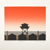 Roger Shimomura - Minidoka Snapshots: Reveille, 2010 Medium: 4 Color Lithograph Edition: 30 Paper: Rives BFK, White Paper Size: 9.875″ x 10.75″ Image Size: 6.5″ x 8″