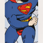 Roger Shimomura - Super Buddahead, 2012 Medium: Color Lithograph Edition: 40 Paper: Arches Cover, White Paper Size: 33.5″ x 13″ Image Size: 29.5″ x 10″