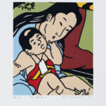 Roger Shimomura - Mistaken Identities #2 For Seattle P.I., 2005 Medium: 5 Color Lithograph Edition: 45 Paper: Arches Cover, White Paper Size: 14.5″ x 12″ Image Size: 10.5″ x 9″