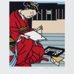 Roger Shimomura - Mistaken Identities #3 For Tokio Ueyama, 2005 Medium: 5 Color Lithograph Edition: 45 Paper: Arches Cover, White Paper Size: 14.5″ x 12″ Image Size: 10.5″ x 9″