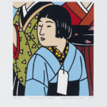 Roger Shimomura - Mistaken Identities #1 For Dorothea Lange, 2005 Medium: 5 Color Lithograph Edition: 45 Paper: Arches Cover, White Paper Size: 14.5″ x 12″ Image Size: 10.5″ x 9″