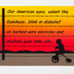 Roger Shimomura - The Camps (Nisei Trilogy), 2015 Medium: Lithograph Edition: 50 Paper: Rives BFK, White Paper Size: 18.5″ x 27″ Image Size: 15″ x 24″