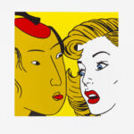 Roger Shimomura - Lovers 3, 2015 Medium: 5 Color Lithograph Edition: 45 Paper: Rives BFK, White Paper Size: 14″ x 13.5″ Image Size: 10.5″ x 10.5″