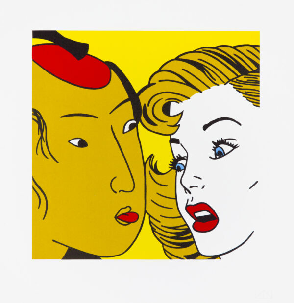 Roger Shimomura - Lovers 3, 2015 Medium: 5 Color Lithograph Edition: 45 Paper: Rives BFK, White Paper Size: 14″ x 13.5″ Image Size: 10.5″ x 10.5″