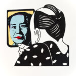 Roger Shimomura - Mao, 2016 Medium: 5 Color Lithograph Edition: 60 Papers: Somerset, Soft White Paper Size: 14″ x 13″ Image Size: 10.5″ x 10.5″ (irregular)