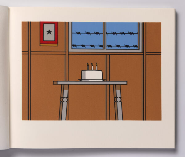 Roger Shimomura - Memories of Childhood, 1999 A handmade book Medium: Color Lithograph bound in a handmade book Edition: 30 Paper: Somerset, Soft White and Japanese Goyu Paper Size: 10″ x 12″ Image Size: 7″ x 10″