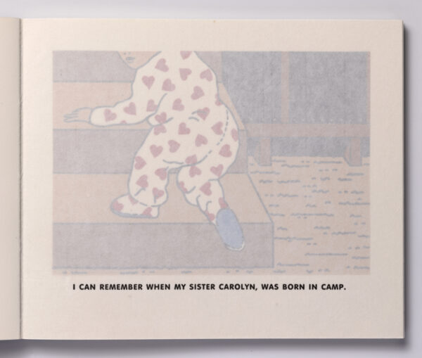 Roger Shimomura - Memories of Childhood, 1999 A handmade book Medium: Color Lithograph bound in a handmade book Edition: 30 Paper: Somerset, Soft White and Japanese Goyu Paper Size: 10″ x 12″ Image Size: 7″ x 10″