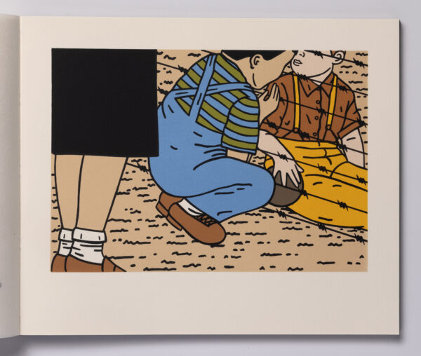 Roger Shimomura - Memories of Childhood, 1999 A handmade book Medium: Color Lithograph bound in a handmade book Edition: 30 Paper: Somerset, Soft White and Japanese Goyu Paper Size: 10″ x 12″ Image Size: 7″ x 10″