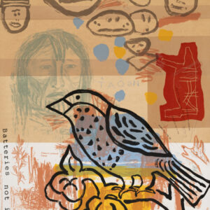 Jaune Quick-To-See Smith - Four Directions, 1995 Medium: 7 Color Lithograph Edition: 200 Paper: Rives BFK, White Tea-stained Tableau Paper Size: 44.5″ x 30″ Image Size: Same