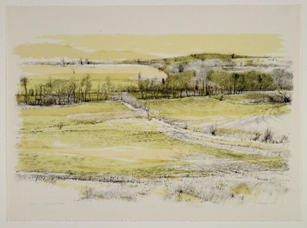 Robert Sudlow- Winter Field, 1983 Medium: Lithograph Edition: 40 Paper: Rives BFK, White Paper Size: 17" x 23 1/4"