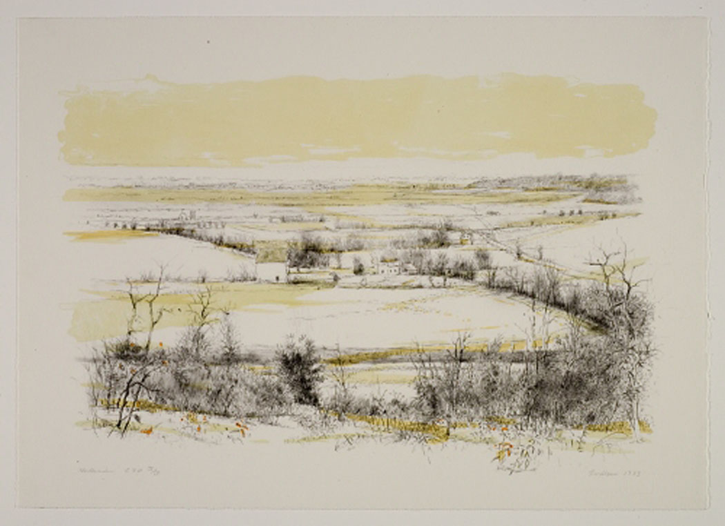 Robert Sudlow- North View, 1983 Medium: Lithograph Edition: 31 Paper: Rives BFK, White Paper Size: 15" x 21"