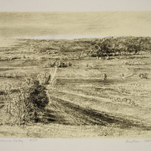 Robert Sudlow - Wakarusa Valley, 1989 Medium: Lithograph Edition: 35 Paper: Rives BFK, White Paper Size: 9 1/2” x 11 1/2” Image Size: 7 3/4” x 10” (approximate)