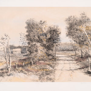 Robert Sudlow - Near Ottawa, 1990 Medium: 7 Color Lithograph with chine collé Edition: 60 Papers: Arches Cover, White with Okawara chine collé Paper Size: 19.75″ x 25.5″ Image Size: 16.25″ x 22.5″