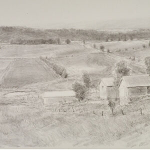 Robert Sudlow - Tonganoxie Farm, 1991 Medium: Lithograph Edition: 20 Papers: Rives BFK, White Paper Size: 33 1/2" x 25" Image Size: 24 1/4 x 32 1/2 (irregular)
