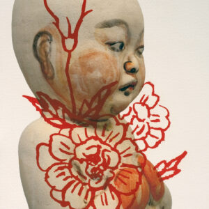 Akio Takamori - Peony, 2010 Medium: Archival pigment print and hand lithography Edition: 135 Paper: Somerset Enhanced Velvet Paper Size: 9″ x 6.75″ Image Size: 8.187″ x 5″ (irregular)