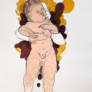 Akio Takamori - Honey Thief, 2016 Medium: 5 Color Lithograph Edition: 27 Paper: Handmade HMP Waterleaf Paper Size: 24.5″ x 20.5″ (irregular) Image Size: 21.75″ x 13″ (irregular)