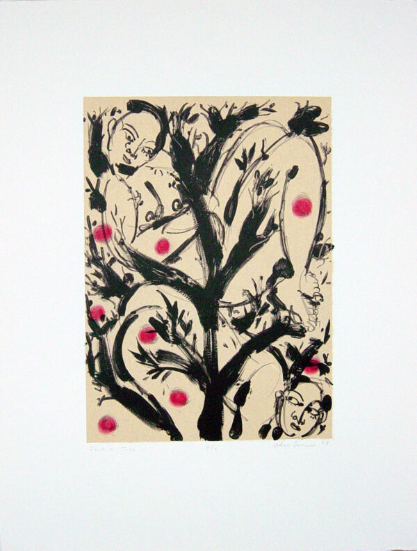 Akio Takamori - Fertile Tree, 1996 Medium: 2 Color Lithograph with chine collé Edition: 6 Paper: Arches Cover, White with Okawara chine collé Paper Size: 26″ x 20″ Image Size: 16″ x 11.5″