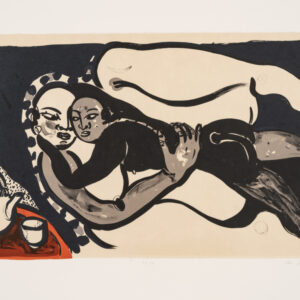Akio Takamori - Night, 1996 Medium: 4 Color Lithograph with chine collé Edition: 24 Papers: Arches Cover, White with Okawara chine collé Paper Size: 24.75″ x 33.5″ Image Size: 18.5″ x 28.5″