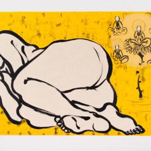 Akio Takamori - Western Paradise, 1996 Medium: 3 Color Lithograph with chine collé Edition: 24 Paper: Arches Cover, White with Okawara chine collé Paper Size: 24.75″ x 33.5″ Image Size: 20.25″ x 29.75″