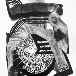 Andrzej Zieliński - Making Paper Pulp?, 2017 Medium: Lithograph in black from 1 Stone & 2 Plates Edition: 15 Paper: Magnani – Revere Paper Size: 24.625″ x 20″ Image Size: 23.25″ x 18″ (irregular)
