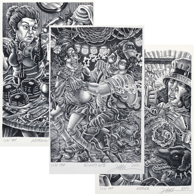 Tom Huck - Mornin’, Nooner, Nighty Night | Set of 3 Lithographs, 2010